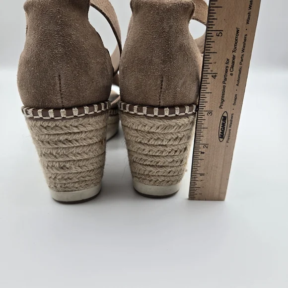 Crown Vintage Daffodil Brown Suede Espadrille Wedge Sandals Size 7.5 - Picture 11 of 16